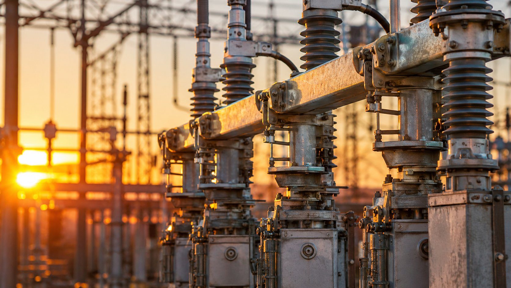 High-voltage substation switchgear and insulators